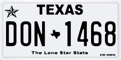 TX license plate DON1468