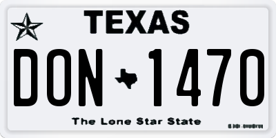 TX license plate DON1470