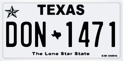 TX license plate DON1471