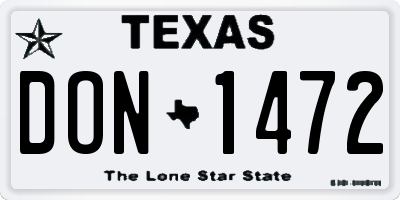 TX license plate DON1472