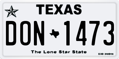 TX license plate DON1473