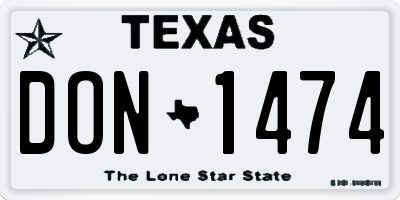 TX license plate DON1474