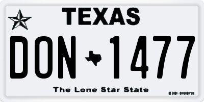 TX license plate DON1477