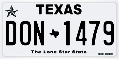 TX license plate DON1479