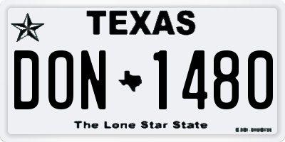 TX license plate DON1480