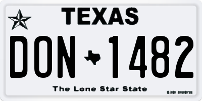 TX license plate DON1482