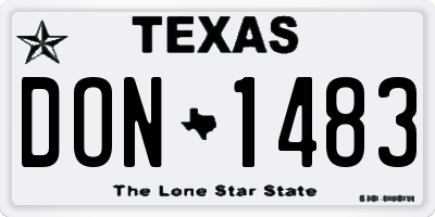 TX license plate DON1483