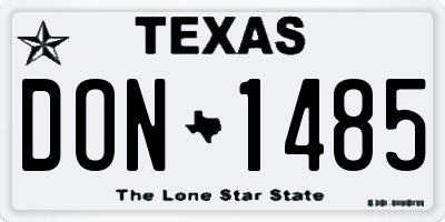 TX license plate DON1485