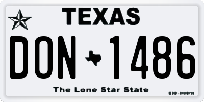 TX license plate DON1486