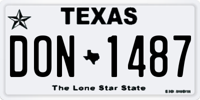 TX license plate DON1487