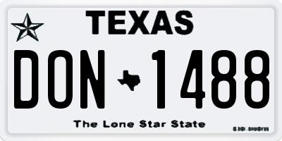 TX license plate DON1488