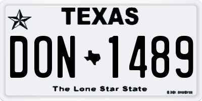 TX license plate DON1489