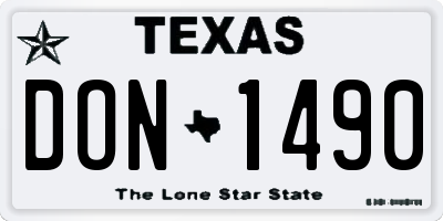 TX license plate DON1490