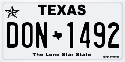 TX license plate DON1492