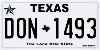 TX license plate DON1493