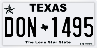 TX license plate DON1495