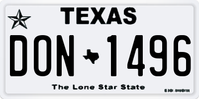 TX license plate DON1496