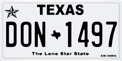 TX license plate DON1497