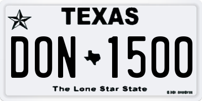 TX license plate DON1500