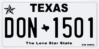 TX license plate DON1501