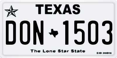 TX license plate DON1503
