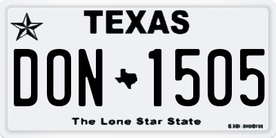 TX license plate DON1505