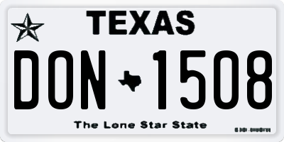TX license plate DON1508