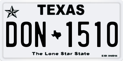 TX license plate DON1510