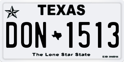 TX license plate DON1513