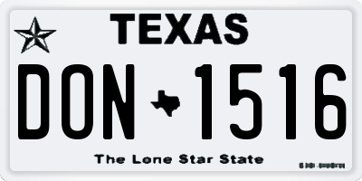 TX license plate DON1516