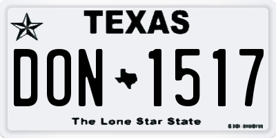 TX license plate DON1517