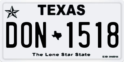 TX license plate DON1518