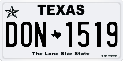 TX license plate DON1519