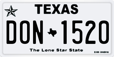 TX license plate DON1520