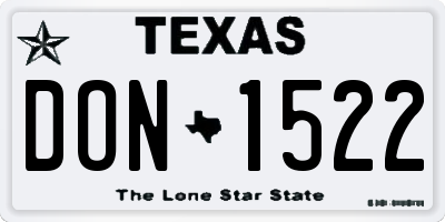 TX license plate DON1522