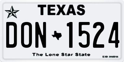 TX license plate DON1524