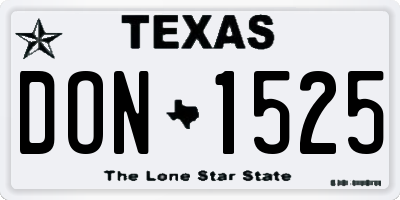 TX license plate DON1525