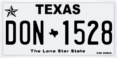 TX license plate DON1528