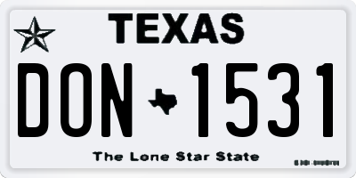 TX license plate DON1531