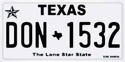 TX license plate DON1532
