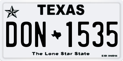 TX license plate DON1535