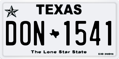 TX license plate DON1541