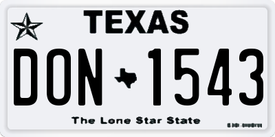TX license plate DON1543