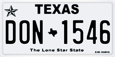 TX license plate DON1546