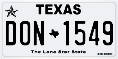 TX license plate DON1549