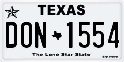 TX license plate DON1554