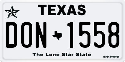 TX license plate DON1558