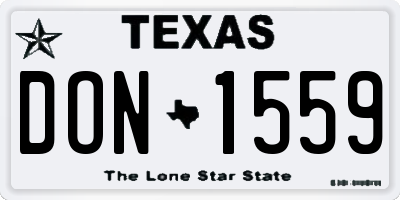 TX license plate DON1559