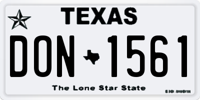 TX license plate DON1561