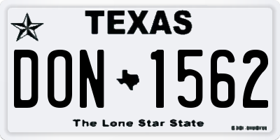 TX license plate DON1562